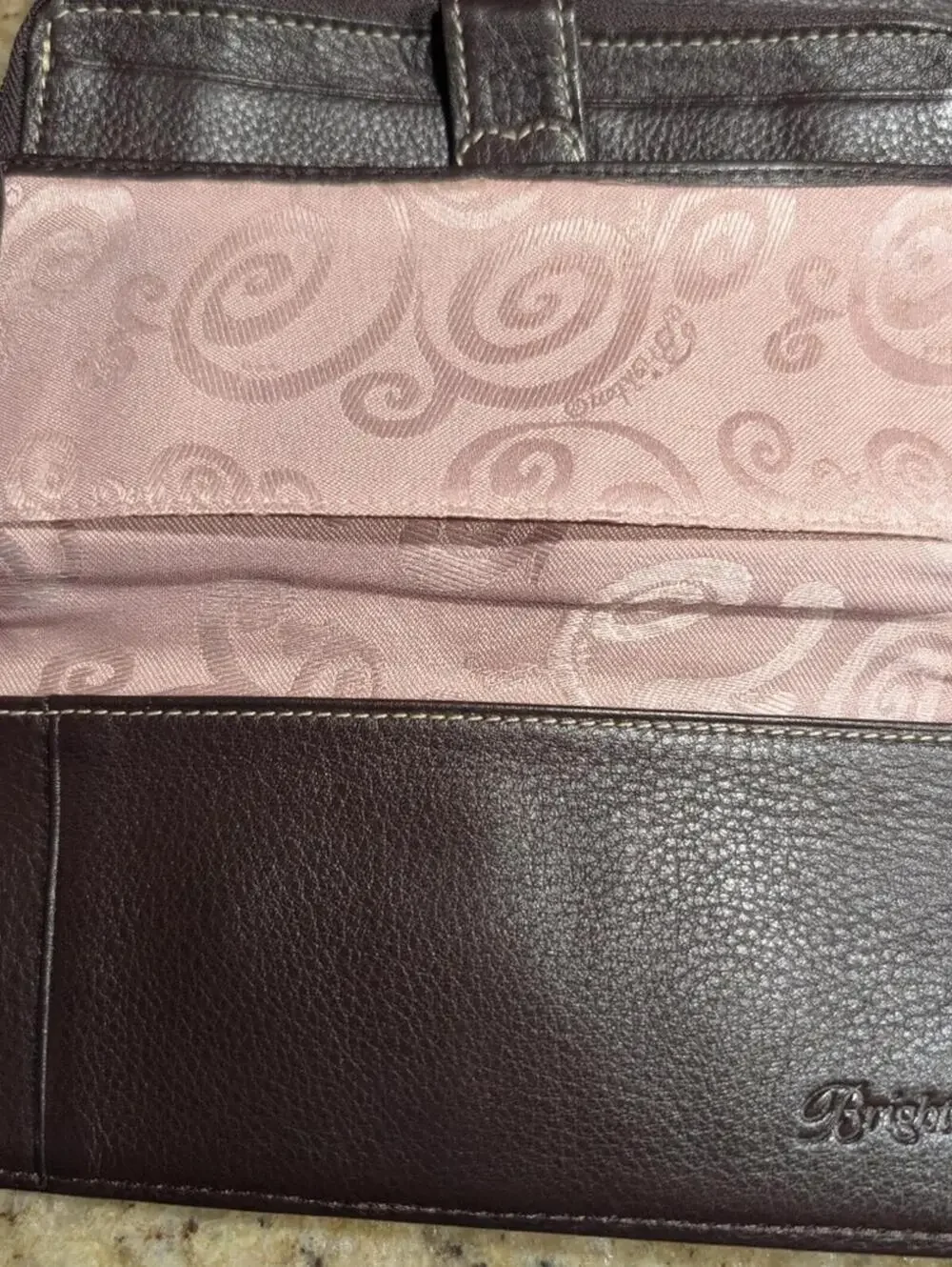 Brighton Brown Leather Women's Wallet with Decorative Metal Accent